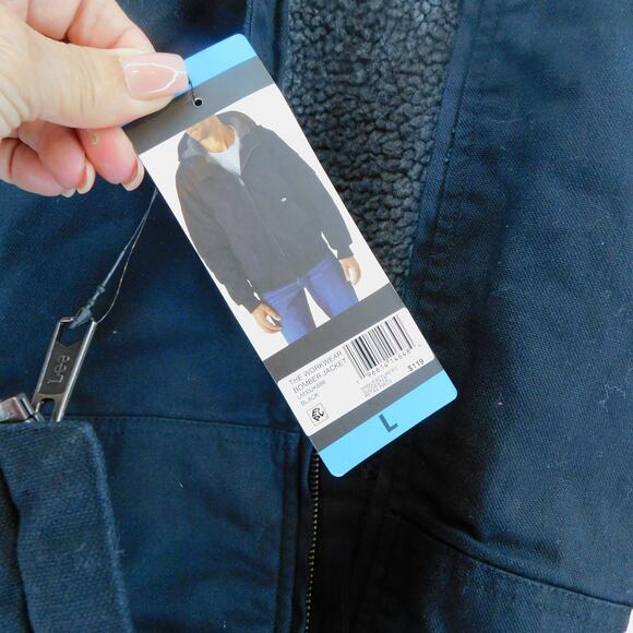 Lee Workwear Bomber Black Jacket with hood Size Large New - Picture 10 of 12